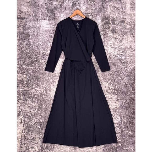 ADAY Dresses & Skirts - ADAY Destination Dress Medium Womens Black Wrap Convertible Midi